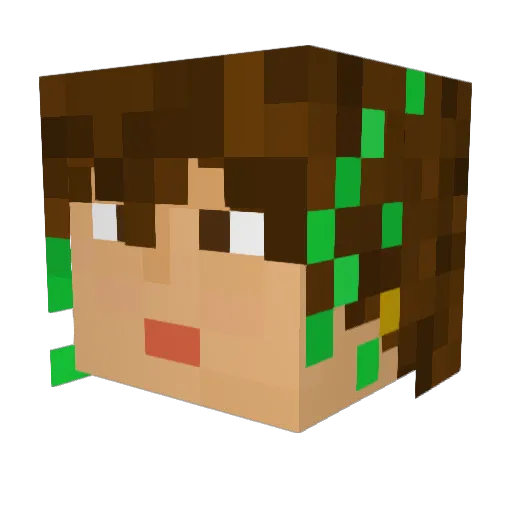 sentient_moss_ Minecraft avatar head, 3D render
