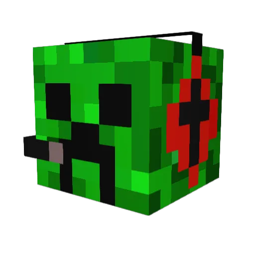 sentiental Minecraft avatar head, 3D render