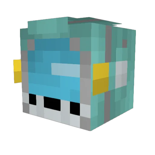 senza Minecraft avatar head, 3D render