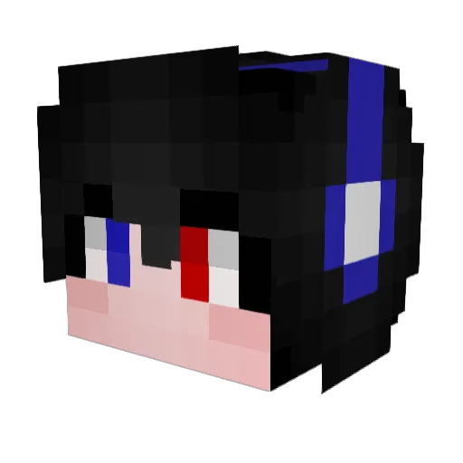 seok00_ Minecraft avatar head, 3D render