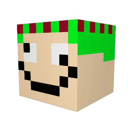sequelman Minecraft avatar head, 3D render