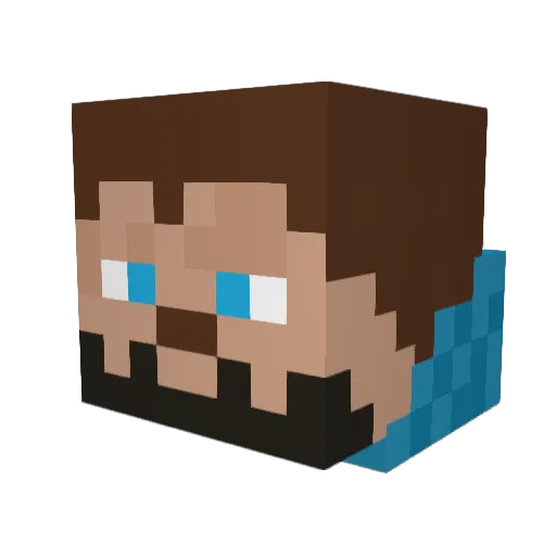 serbang Minecraft avatar head, 3D render