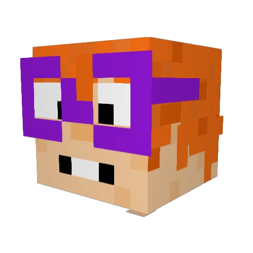 sercul Minecraft avatar head, 3D render