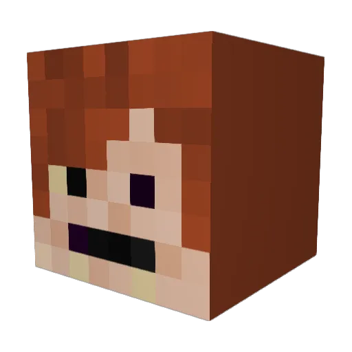 serenSAF Minecraft avatar head, 3D render