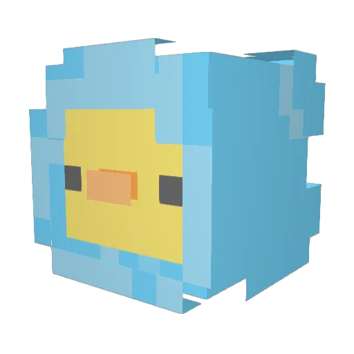 serfloc Minecraft avatar head, 3D render