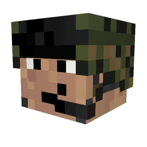 sergent76 Minecraft avatar head, 3D render