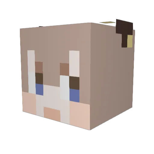 serika2 Minecraft avatar head, 3D render