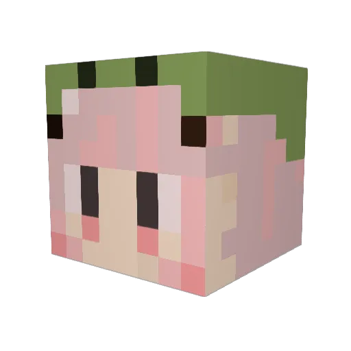 serirl Minecraft avatar head, 3D render