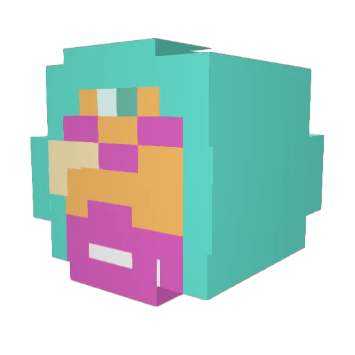 serketchaos Minecraft avatar head, 3D render