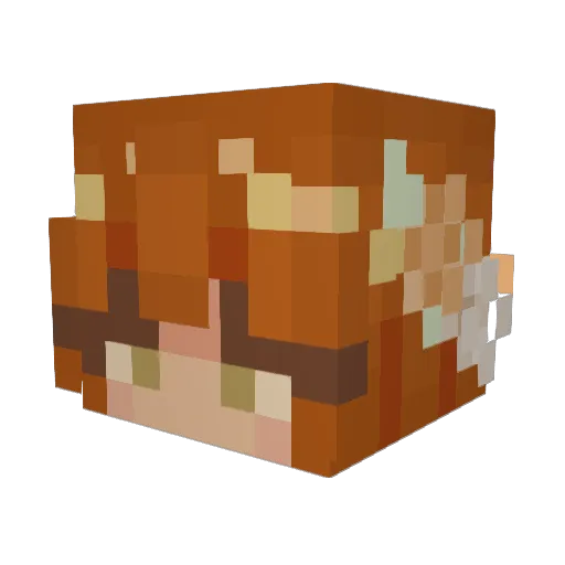 serki Minecraft avatar head, 3D render