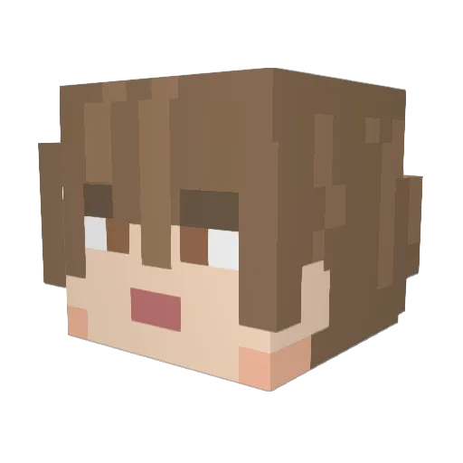serrra Minecraft avatar head, 3D render