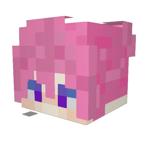 serufuwuuuu Minecraft avatar head, 3D render