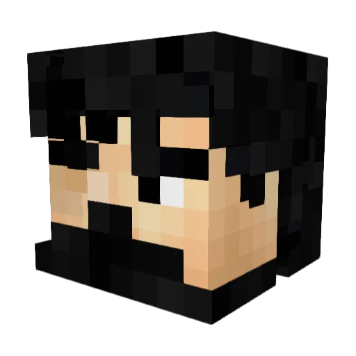 servilletanegra Minecraft avatar head, 3D render