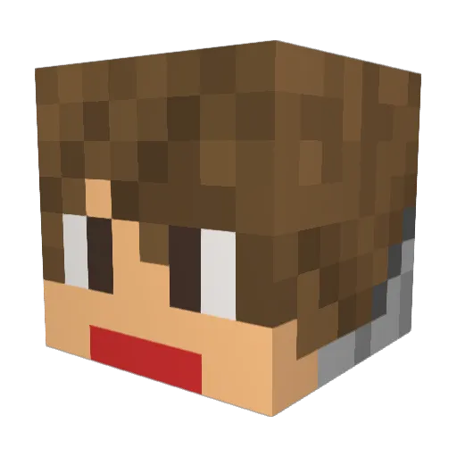 setoakira Minecraft avatar head, 3D render