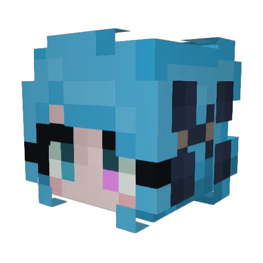 setunadayo Minecraft avatar head, 3D render