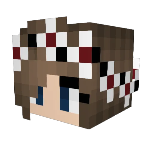 seturashka Minecraft avatar head, 3D render