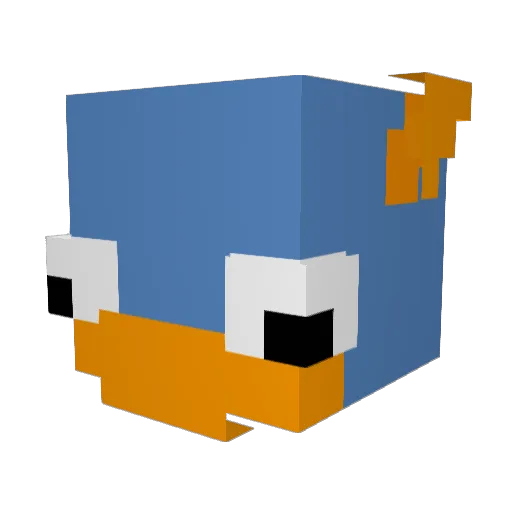 seulbyung Minecraft avatar head, 3D render