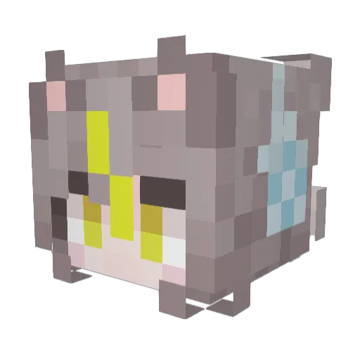 seven__fire Minecraft avatar head, 3D render