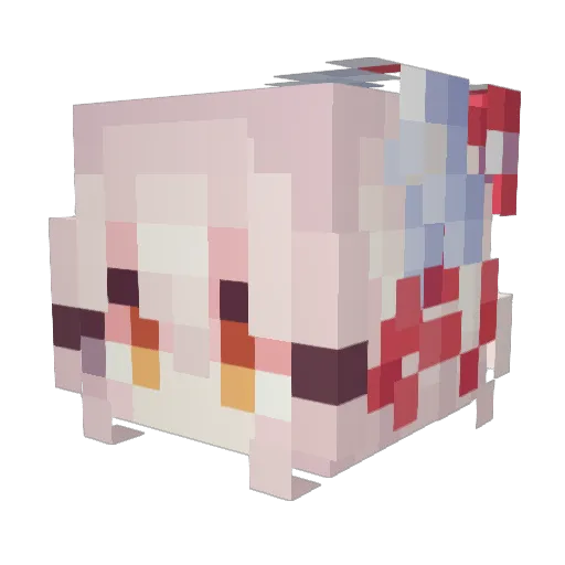 sevensilver Minecraft avatar head, 3D render