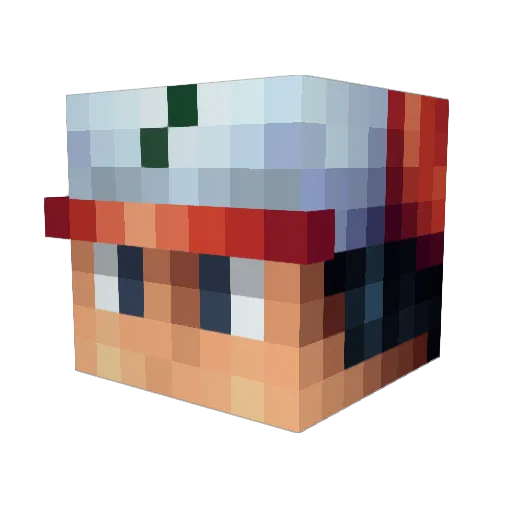 seventeencar Minecraft avatar head, 3D render