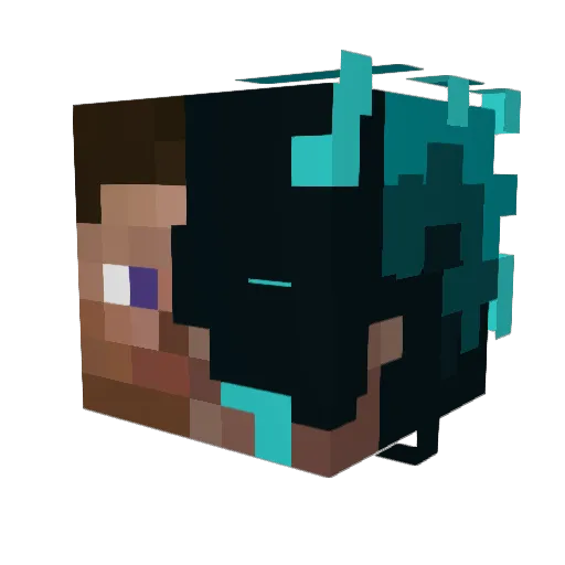 seventy_kilogram Minecraft avatar head, 3D render