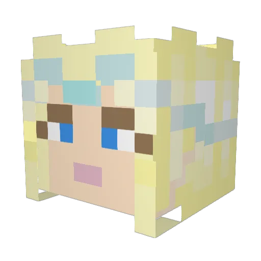 seventypesofno Minecraft avatar head, 3D render