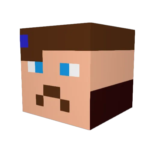 sevimlisizoyuncu Minecraft avatar head, 3D render