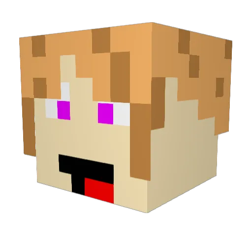 sfdggh Minecraft avatar head, 3D render