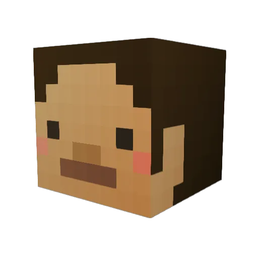 sgt_wen Minecraft avatar head, 3D render
