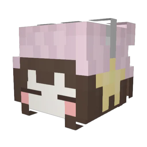 sh1roiha Minecraft avatar head, 3D render