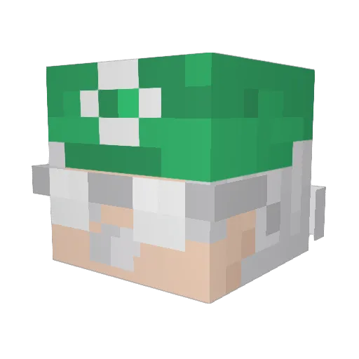 sh3lm Minecraft avatar head, 3D render