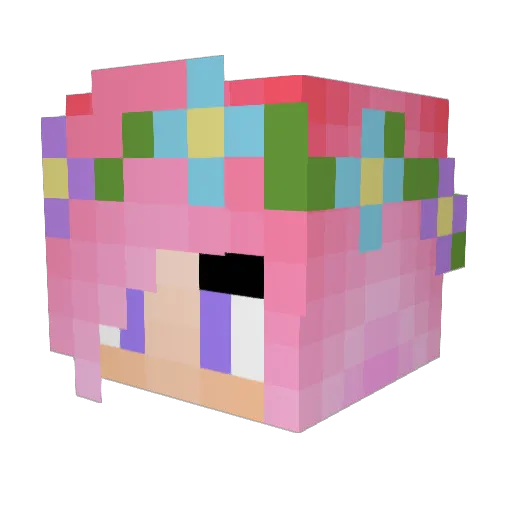shadeyqueen Minecraft avatar head, 3D render