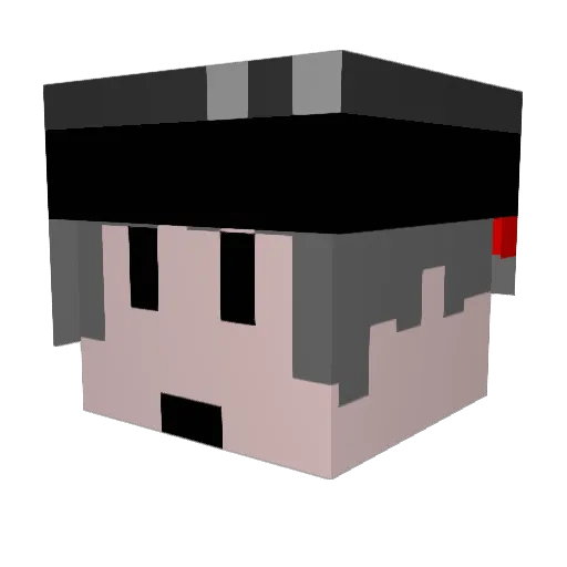 shadow69666 Minecraft avatar head, 3D render
