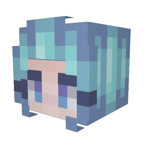 shadow_687_ Minecraft avatar head, 3D render