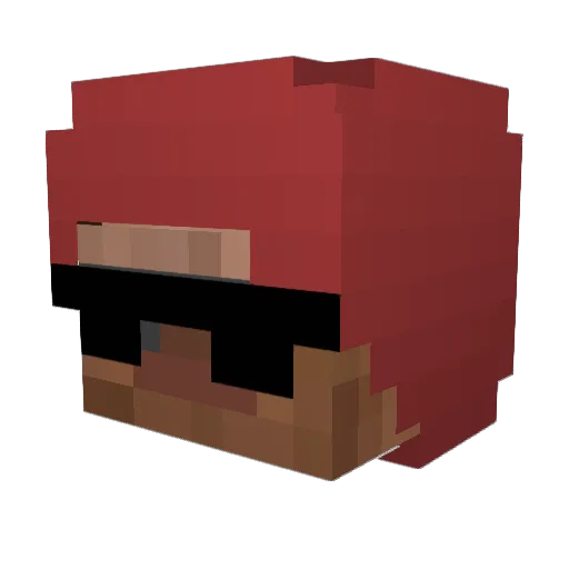 shadow_Qhi Minecraft avatar head, 3D render