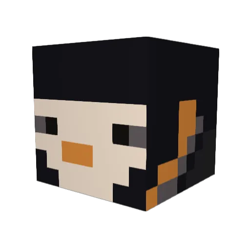 shadow_enderman1 Minecraft avatar head, 3D render