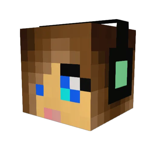 shadow_girl_147 Minecraft avatar head, 3D render