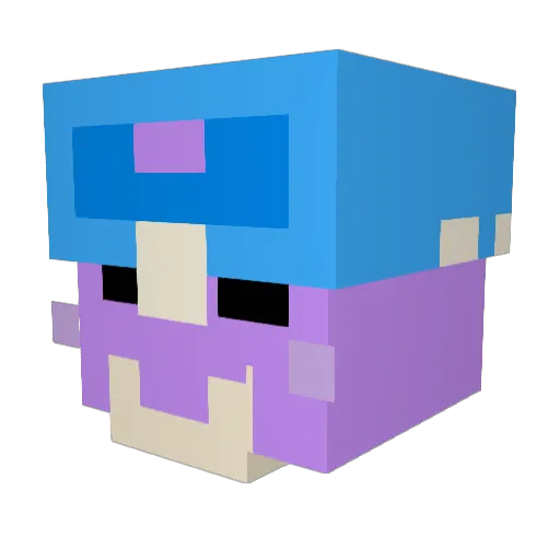 shadowsighting Minecraft avatar head, 3D render