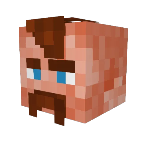 shakensiren Minecraft avatar head, 3D render