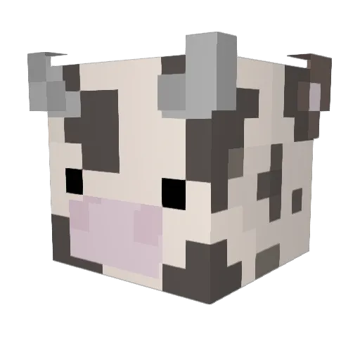 shakeycow Minecraft avatar head, 3D render