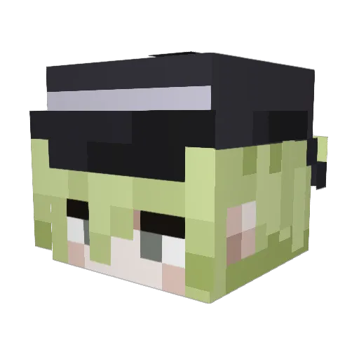 shakuwu Minecraft avatar head, 3D render