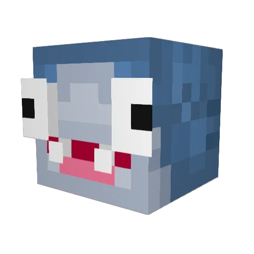 shark_sea Minecraft avatar head, 3D render