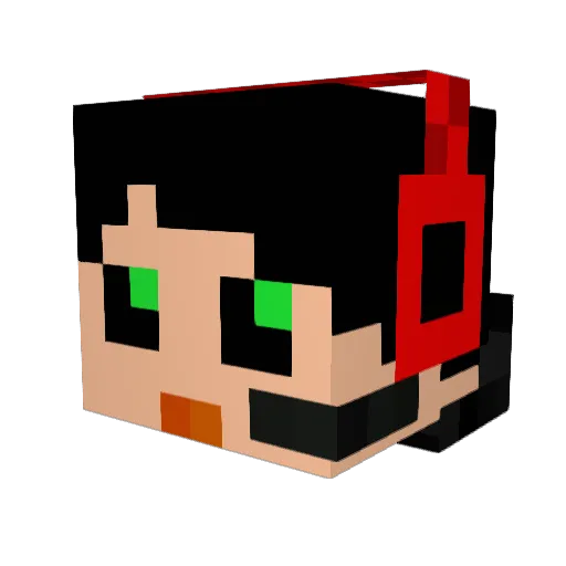 sharkenWT Minecraft avatar head, 3D render