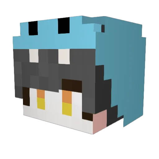 sharkhjh Minecraft avatar head, 3D render