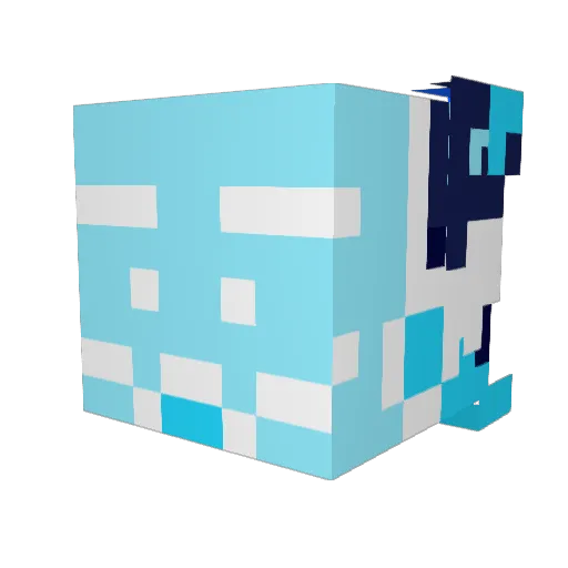 sharkprotogen Minecraft avatar head, 3D render