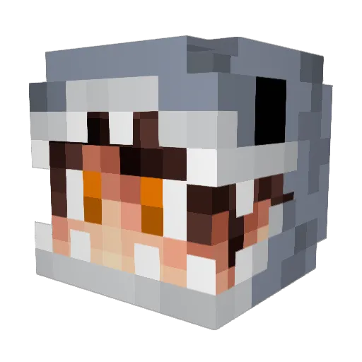 sharkren Minecraft avatar head, 3D render