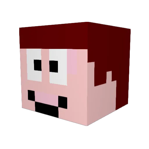 sharpiee Minecraft avatar head, 3D render
