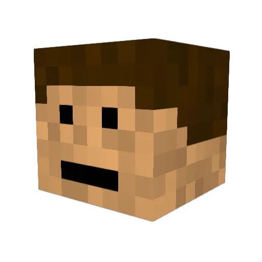 sharplessbros Minecraft avatar head, 3D render