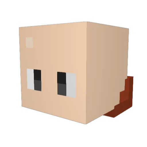 sharpzera Minecraft avatar head, 3D render