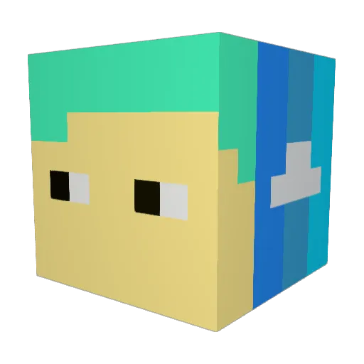 shazam_GG Minecraft avatar head, 3D render